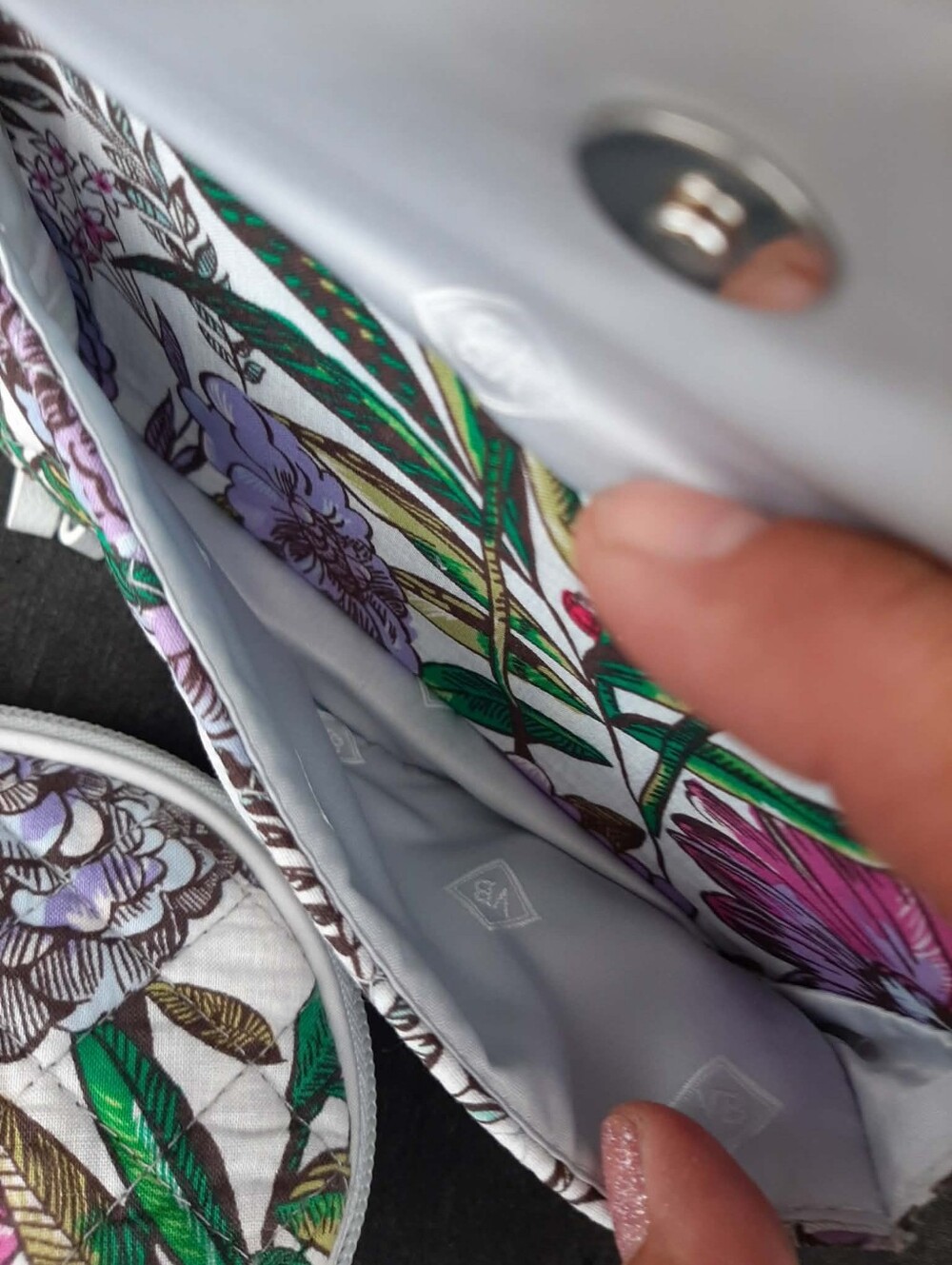 VERA BRADLEY 2019 "Carson" Bag 3 Pc "Lavender Meadow" Set - Picture 4 of 12